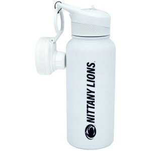 white water bottle with Penn State Athletic Logo, Nittany Lions, and 2 lids